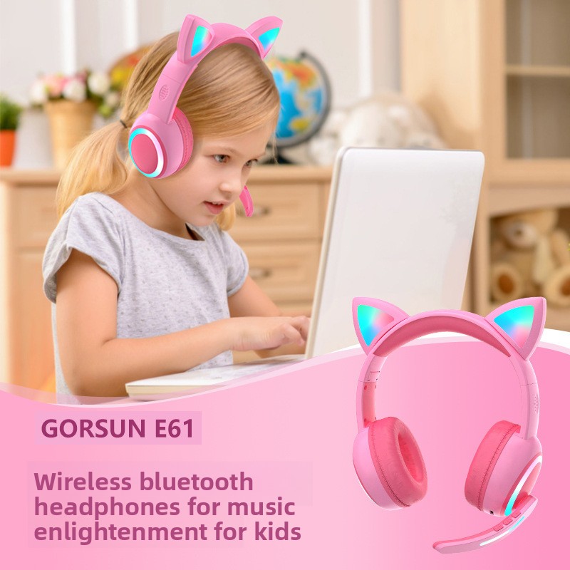 Cat Ear Bluetooth Headset Led - LED 조명이 장착된 고양이 귀 모양의